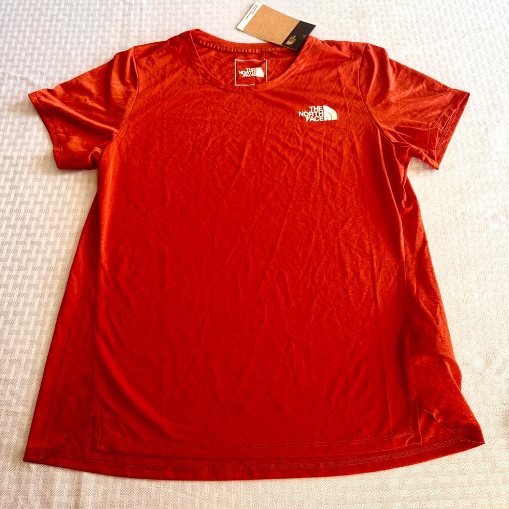 The North Face‎ FlashDry Womens Orange/Red Performance Tee Shirt Med NWT Outdoor